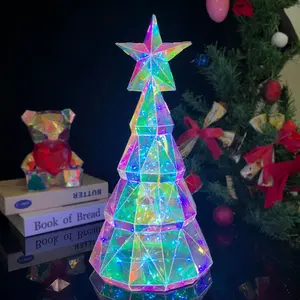 Christmas tree decorative light, 38 * 19 * 19, Christmas decoration colorful Christmas tree creative luminous ornament popular rainbow night light