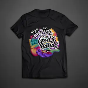 "Better in God's Hands" 12-in Graphic DTF Transfer for Adult DIY Printmaking, Embossing Accessories, Tote Bags, Jackets (Toys & Hobbies Specialty DIY Supply)