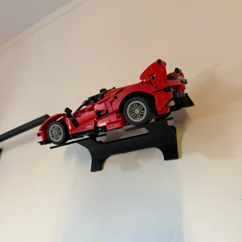 2 Pack - Technic Wall Mount Display for Lego Technic Cars  Easy Install No Screws No Tools Needed Low Profile Floating Display for Technic Collection