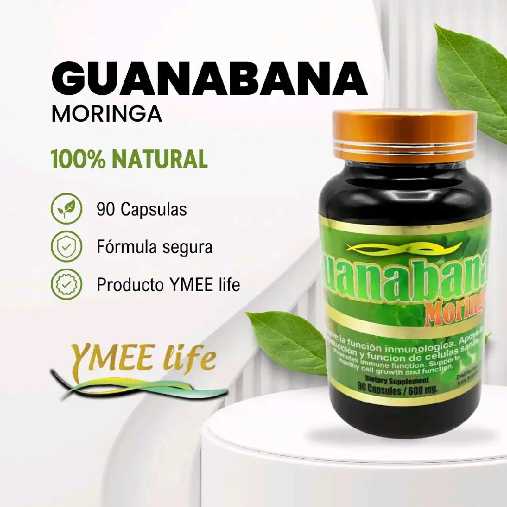 Edible Guanabana Moringa Fitness Dietary Supplement - 90 Natural Health Moringa Capsules, for Fitness & Wellness Support