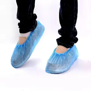 100pcs Plastic Disposable Shoe Cover, Solid Color Transparent Household Shoe Cover For Men And Women