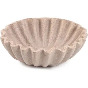 Decorative Bowl, Key Holder Bowl for Entryway Table, Resin Catchall Bowl for Coffee Table, Wavy Purse Bowl Decor, Scalloped Ruffle Bowl for Home Decor, Sandstone Finish