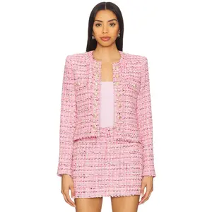 Generation Love Karson Tweed Jacket in Pink Melange