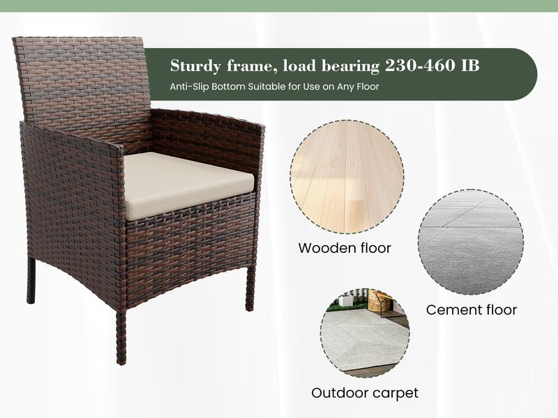 Amopatio 4 Pieces Patio Furniture Set, Outdoor Grey Rattan Wicker Conversation Sets Sectional Sofa with Cushions for Balcony Porch Garden