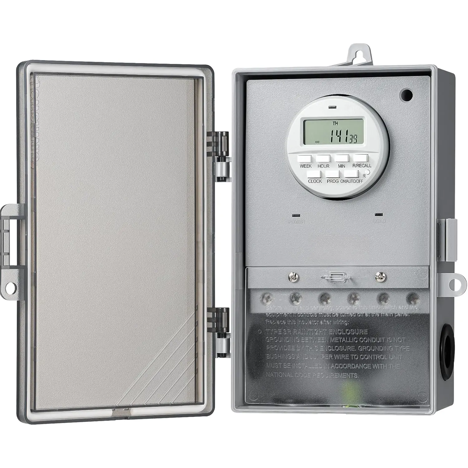 Pool Pump Timer, Outdoor Digital Timer Box with Transparent Case, 2HP 40A 120-277 VAC, 7-Day 20 ON/Off Programmable Timer  for Water Heater, Pool Pump, , , ETL Listed