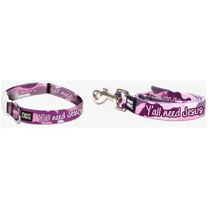 Paws & Pray Pet Collar and Leash Bundle - SM/MD