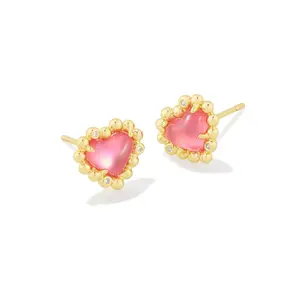 Kendra Scott Anna Framed Stud Earrings - Pink/Gold