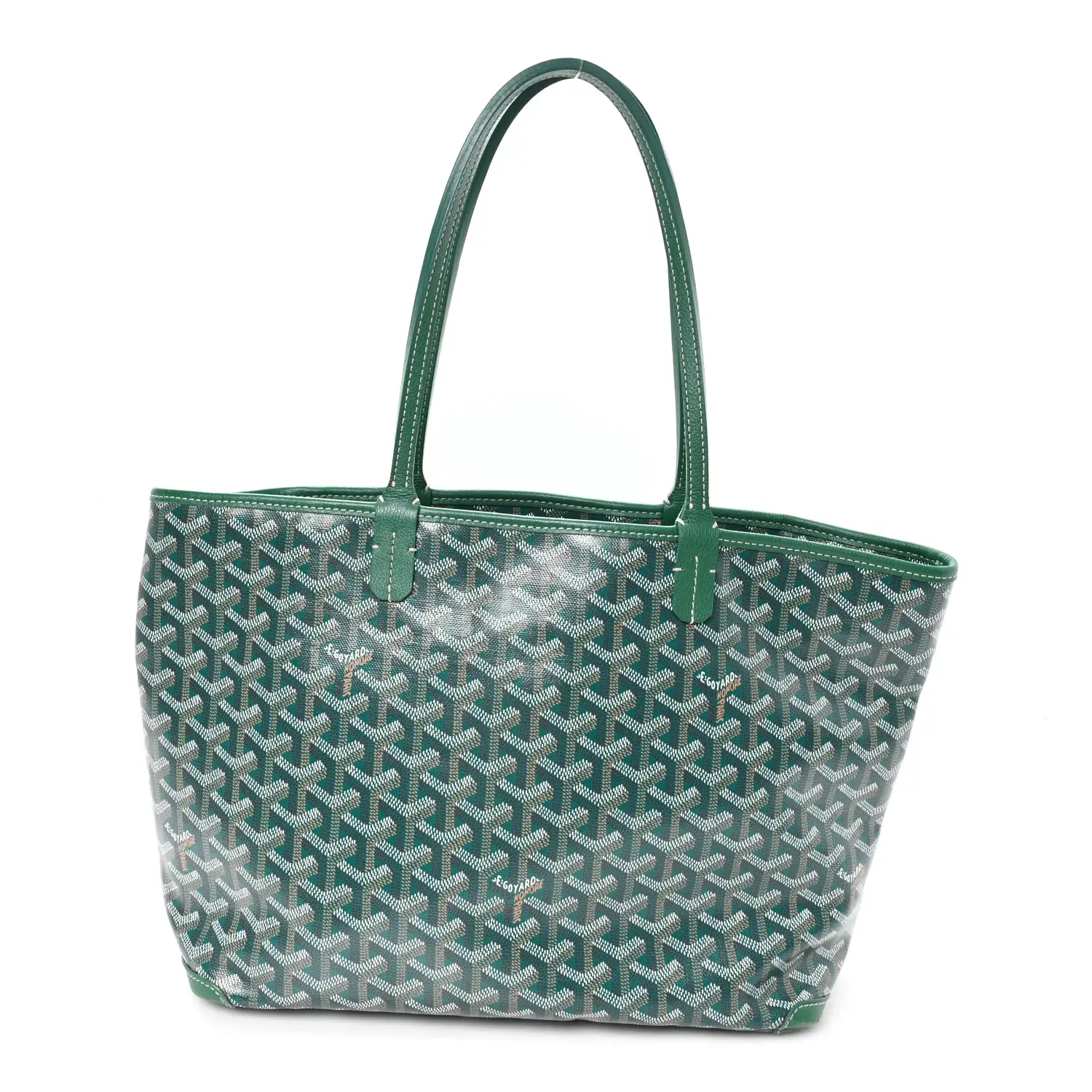 Pre-owned Goyard Coated Canvas Shoulder Bags Goyardine Artois PM Green