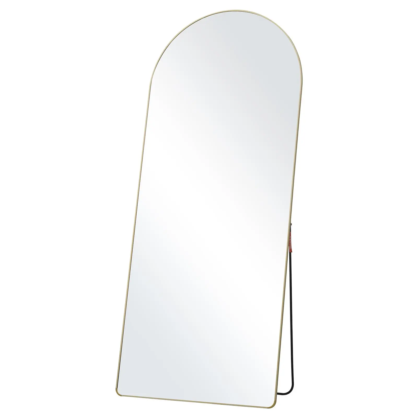 【Backtoschool】VEVOR Arched Full Length Mirror, 71'' x 30'', Large Free Standing Leaning Hanging Wall Mounted Floor Mirror with Stand Aluminum Alloy Frame, Full Body Dressing Mirror for Living Room Bedroom, Black Decor Crystal