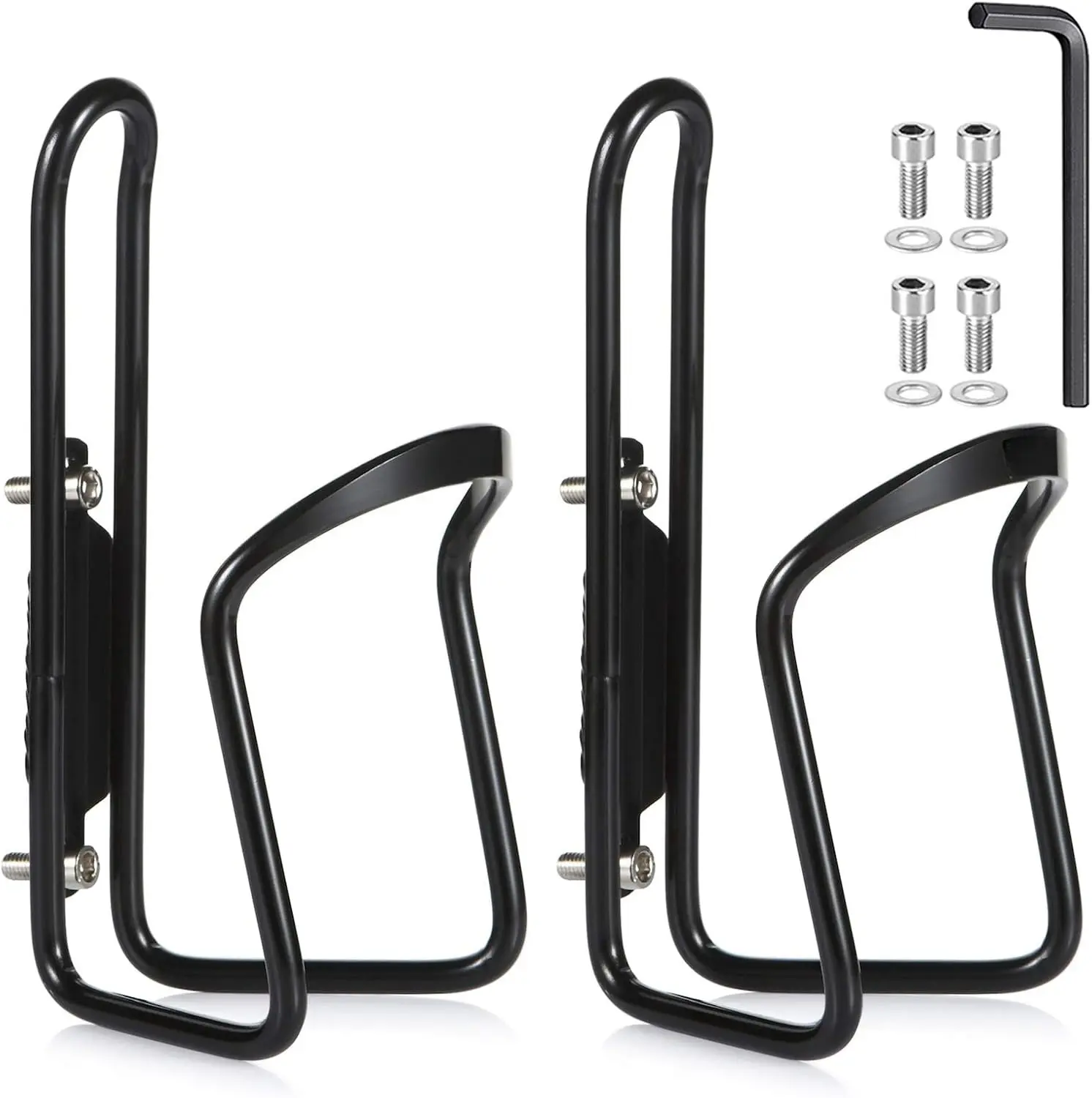 XTAUTO Water Bottle Cages, Basic MTB Bike Bicycle Alloy Aluminum Lightweight Water Bottle Holder Cages Brackets(2 Pack- Drilled Holes Required)