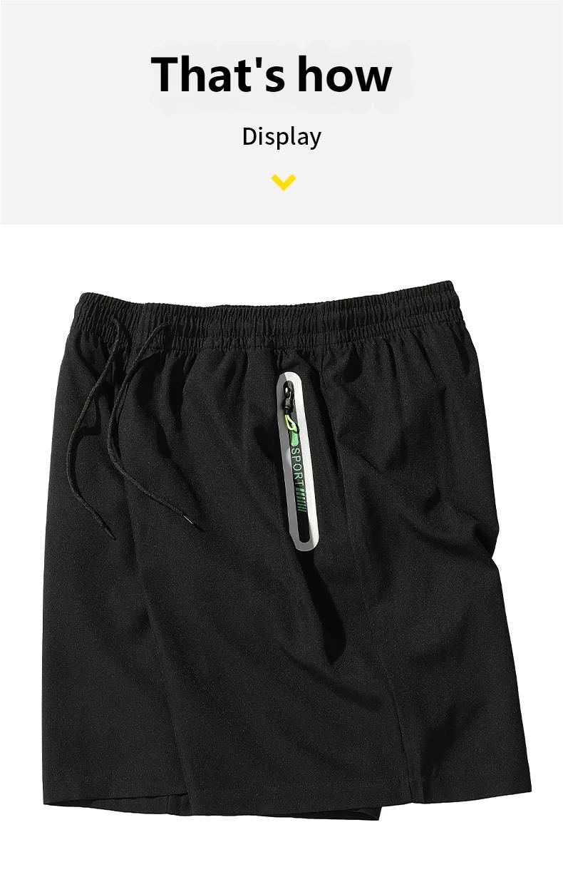 4 pcs men’s ice silk cooling athletic shorts, drawstring sports shorts, summer casual outdoor quick-dry elastic waistband drawstring pants with zippered pockets, suitable for gym and outdoor activities