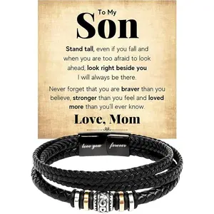 Gift Mall To My Son, Bracelet for Son from Parents, Bracelet For Son From Mom, Son Gifts from Mom and Dad, Birthday Gift For Son, Men Bracelet, Son Birthday With Message Card and Gift Box
