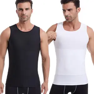 Men Compression Tank Top | Tummy Control, Gynecomastia Shaper, Posture Correction Seamless Undershirt for Gym, Business & Dating Menswear
