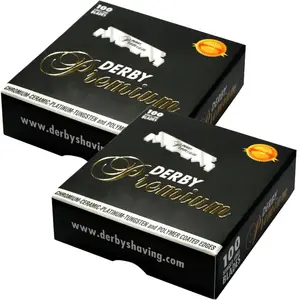 100 "Derby Premium" Single Edge Razor Blades for straight razor Pack of 2