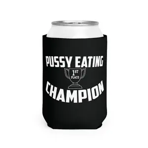 Puss eating Champion 1st Place Coolie Drinkware Mug Tumbler Cup Bottles Portable Cup Holder Reusable Washable  Black Cold-Hot Insulator party gift