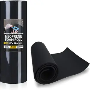 Neoprene Sponge  Rubber Sheet Roll, Black, 1/4-Inch Thick, 12 Inches x 55 Inches, Neoprene Padding Sheet for Sealing, DIY Gasket,  Costume, Craft, and Tool Chest Liner