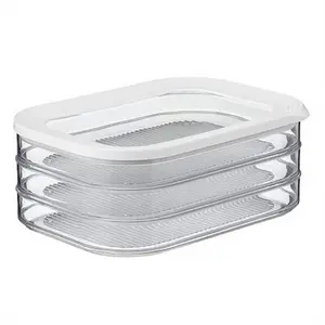 1.6L with 3 Tier Meat Pieces Storage Box Airtight Lid Do'T Dishwasher Safe, Otherwise It Will Deform, 3Layer Crisper
