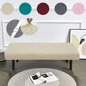 Sunflower Jacquard Bench Cover Set, Elastic Easy Wash Design, Suitable for Office Home Hotel Party Use, Durable Furniture Protector, Removable Washable Slipcovers