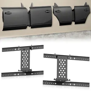 Door Storage System Hangers Rack Bracket Compatible with 2021 2022 2023 2024 2025 Ford Bronco, Wall Mounted Removable Doors Holder for 4 Door (Front & Rear Doors, Black)