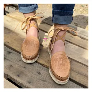 Mexico - Light Tan Tooled Lace Up