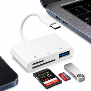 3-in-1 USB-C SD Card Reader for iPhone 16/15 & Android – High-Speed Multi-Device Camera Adapter & Memory Card Reader