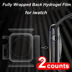 Two-Piece Full Coverage Back Film for Iwatch S10/s11 42/46mm & Iwatch Ultra 1/2/3 49mm, Water-Clear Protective Frame Guard, Watch Protector