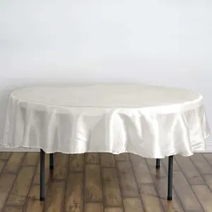 Satin Round Tablecloth 90" Ivory - Smooth & Durable Table Cover