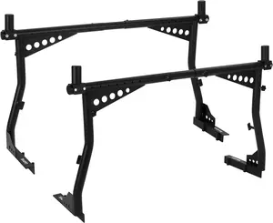 Adjustable Pickup Truck Ladder Rack, 48.4–72.8 in Extendable Steel Bed Rack, 1000 LB No-Drill Utility Cargo System for Kayaks, Ladders, Lumber & Work Gear