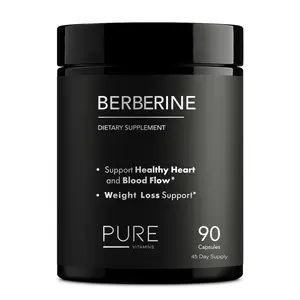 Pure Vitamins Berberine HCL 1200 mg - 90 Vegan Capsules | Organic Plant-Based Supplement | Made in USA