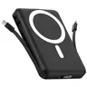 Magnetic Wireless Power Bank - 10000mAh Magnetic Portable Chargers 22.5W PD Fast Charging with Built-in Cables LED Display, Slim Magnetic Battery Pack for Phone Accessories Smartphone Mobile Chargeable Rechargeable Usb
