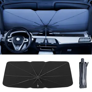 Car Sunshade, 1 Count Front Windshield Sunscreen Heat Shield, Windscreen Shade Cover, Car Interior Windshield Small Car Cover Umbrella, Easy To Carry, Portable Car Sunshade