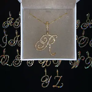 Fashion New Product Hip-hop Exaggerated English letter Pendant Necklace Thin Metal Chain Rhinestone Necklace