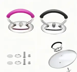 2 Pcs Universal Crock Pot Lid Handle, Stainless Steel Heat Resistant Cookware Pot Lid replacement (Two Noble Dignity)