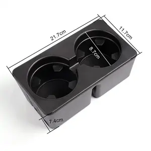 Front Floor Part Dual Cup Holder Insert Fit For 07-13 Chevy Silverado/GMC Sierra 1500 2500 3500