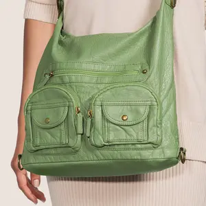 Ampere Creations Convertible Soft Vegan Leather Multi-function 3 in 1 Crossbody Backpack Bag