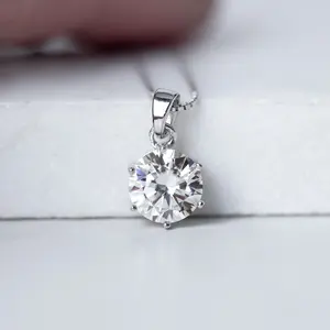 Six Prongs Solitaire Necklace