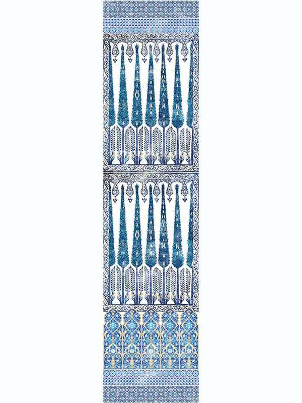 Topkapi Garden Classic Grasscloth Mural, Per Panel