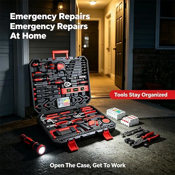 266-Piece Comprehensive Home Hand Tool Set with Rolling DIY Toolbox Kit, Automotive Tools for Garage/Car Repair Tasks Including Ratcheting Screwdriver, Socket Set, Pliers, Hammer, Level, Tape Measure, Automotive Tools Set, Comprehensive Tool Set