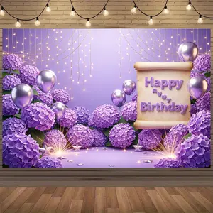 Pink Happy Birthday Backdrop | Sweet Theme Party Photo Background