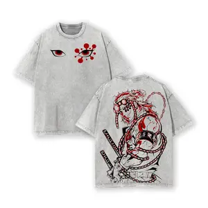 Tengen Uzui Flashy Warrior T-Shirt – Vintage Washed Demon Slayer Sound Hashira Graphic Tee1