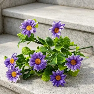 5Pcs Purple 7-Head Artificial Flowers