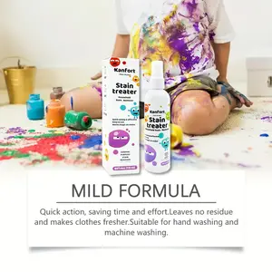 kanfort All Purpose Stain Remover Spray – Tough on Milk, Food & Grease Stains, Gentle on Fabrics – Fast-Acting Formula for Clothes, Bibs, Upholstery & Carpets – Non-Toxic & Safe for Babies & Kids – Essential for Homes with Young Children