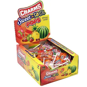Charms Sweet and Sour Pops – Box of 48 Individually Wrapped 0.6 oz. Lollipops