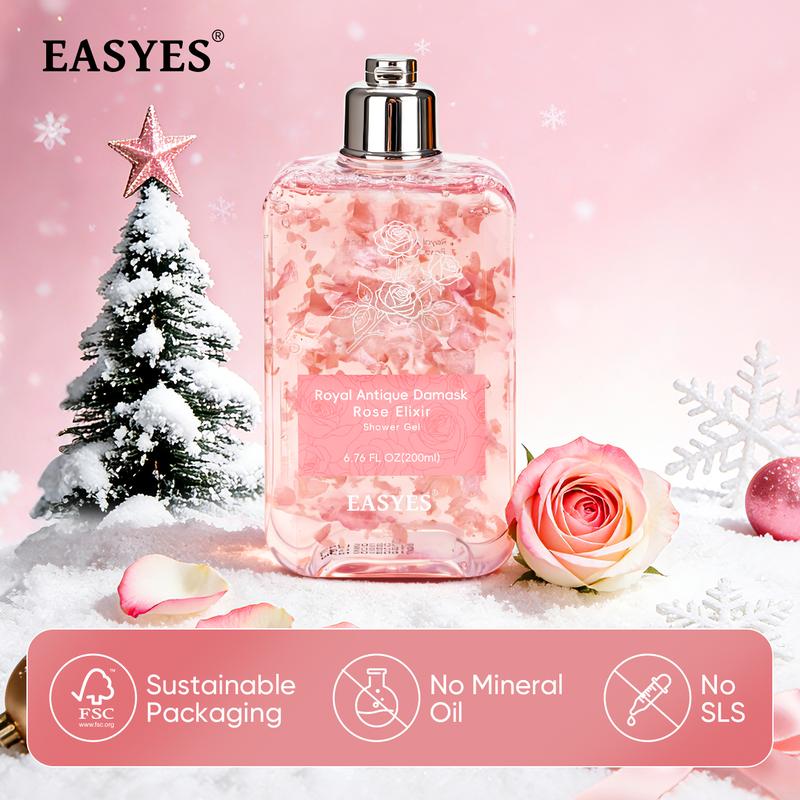 Easyes Royal Antique Damask Body Wash with rose petals and bulgarian rose oil for women and men