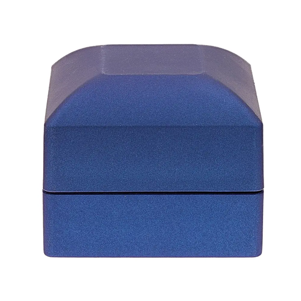 JTV Blue LED Light Ring Box - LED Illuminated Ring Display, 6.5x6x4.8cm Home Organizer Storage Solution for Jewelry Boxes & Organizers, With Led Light