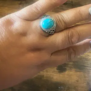 Women's Boho Style Turquoise Texture Design Ring, Unique Elegant Rings for Women, Trendy Vintage Ring, Fashionable Jewelry for Women As Gift for Daily Decoration