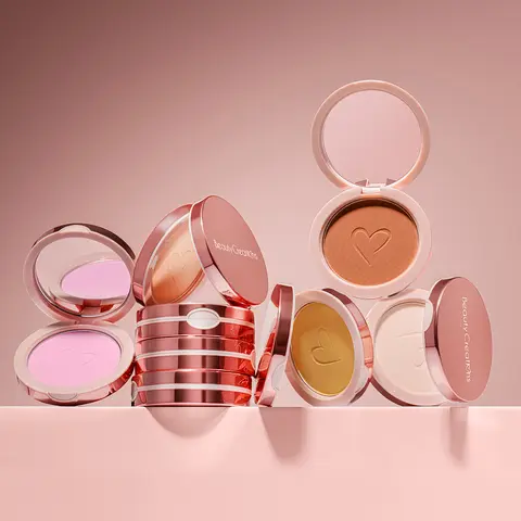 Beauty Creations Flawless Pressed Compact Cosmetic Powder - Lightweight, Vegan, Cruelty-Free, Oil-Control, Rice-Infused, Silica-Free, Gentle Synthetic Formula, Sheer Perfection Dark Peach-Toned Finish