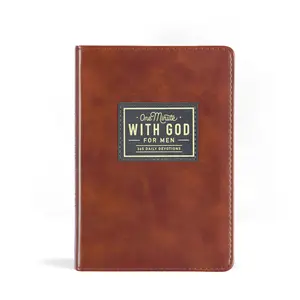 One Minute with God for Men | 365 Devotions in Brown Faux Leather | Faith & Encouragement Journal | Portable 365-Day Reflection Book | Perfect Gift for Christmas, Birthdays, Holidays & New Year | Men’s Christian Self-Improvement & Devotional Notebook