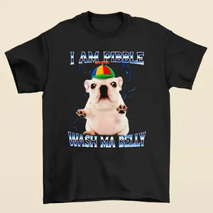 I Am Pibble Dog Puppy Wash Clean My Belly Meme Shirt, Cute Funny Graphic Tee for Dog Lovers, Playful Pet Humor