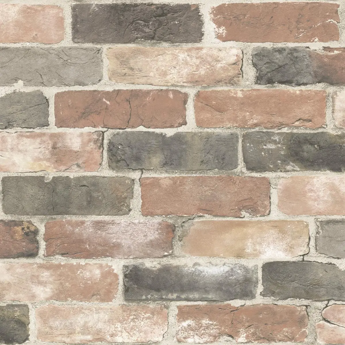 212 MAIN Reclaimed Brick Look Peel-Stick Residue-Free Removable Wallpaper, Single Roll (NuWallpaper NU2064)